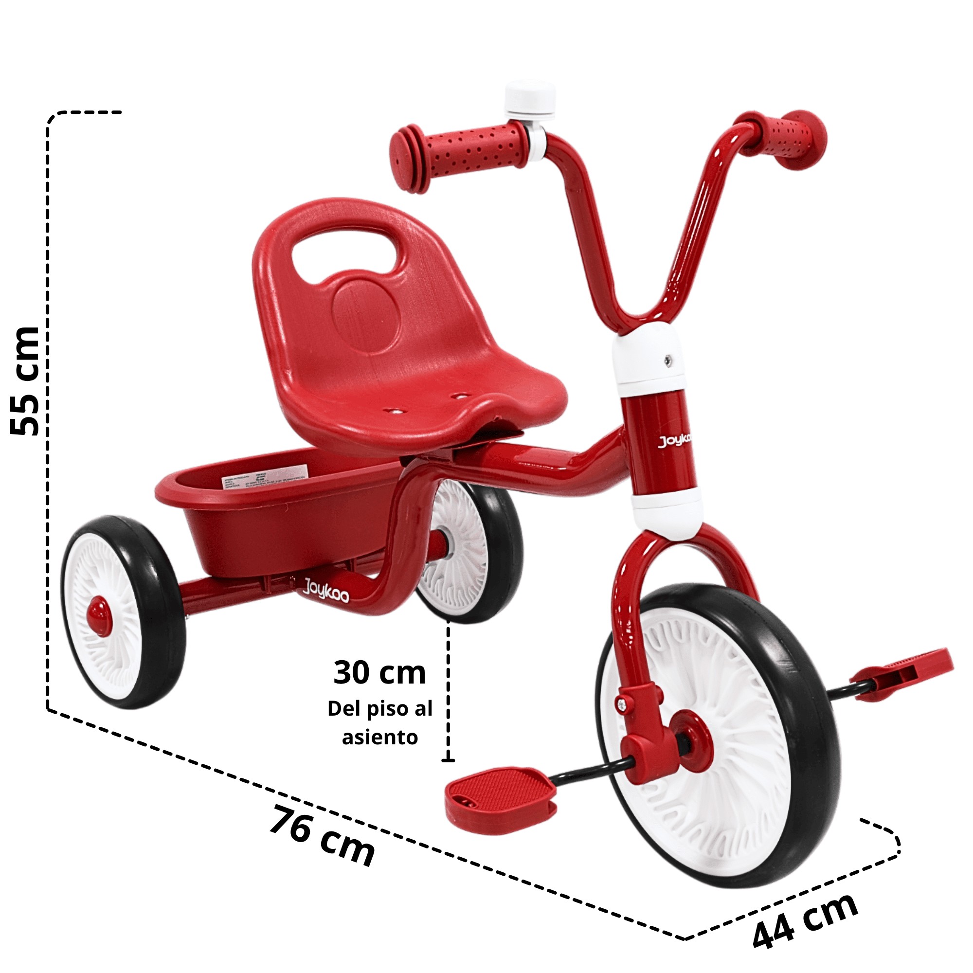 Triciclo para Ni&ntilde;os Asiento Ajustable Ruedas de Eva con Canasta Apto a partir de 2 A&ntilde;os Soporta hasta 25 kg - Rojo image number null
