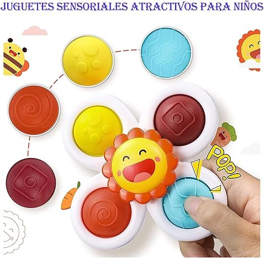 A ZHEYU Juguetes giratorios, 3 Piezas de Juguetes sensoriales con ventosas image number null