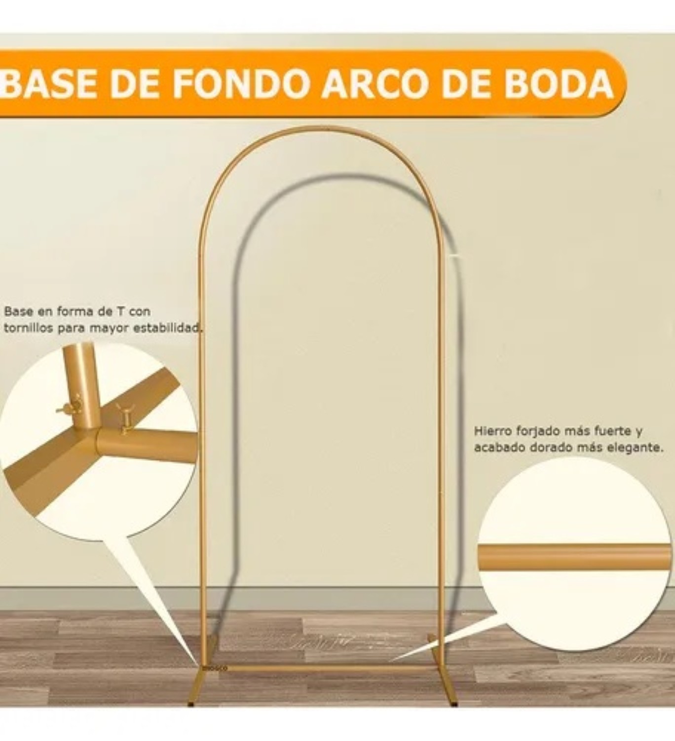Estructura De Herrer&iacute;a Packs Mamparas Para Decoracion Fiesta Dorado image number null
