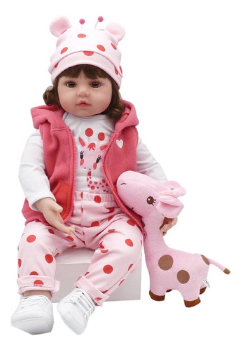 Bebes Reborn Todo Silicona Ni&ntilde;a 55cm conejo blanco/rosa image number null
