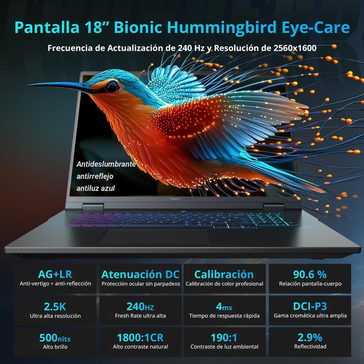 Laptop Gamer Thunderobot Zero 18 Pro 5080 18" QHD+ 240 Hz 32 GB de RAM image number null
