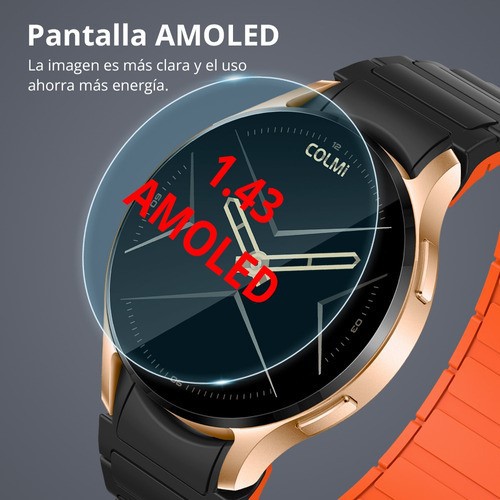 Colmi I28 Ultra Ai Smartwatch Amoled Reloj Inteligente Call negro naranja dorado image number null