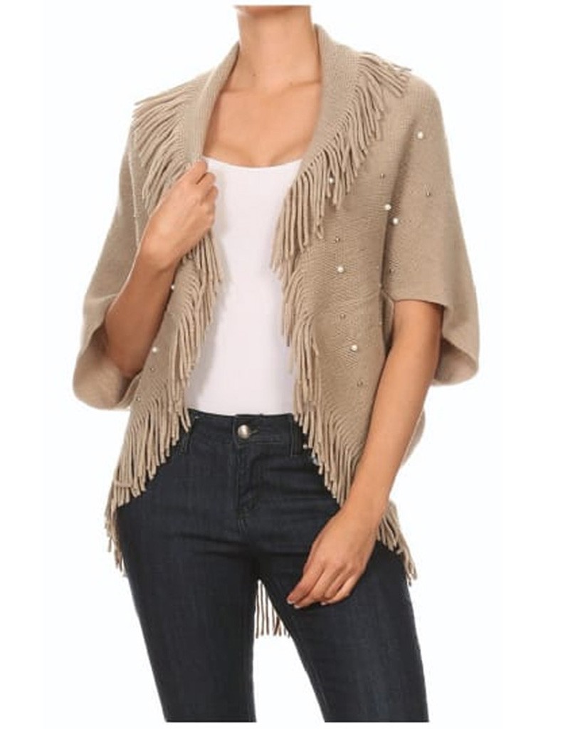 PAQUETE 6 PIEZAS CARDIGAN CON PERLAS Y FLECOS image number null