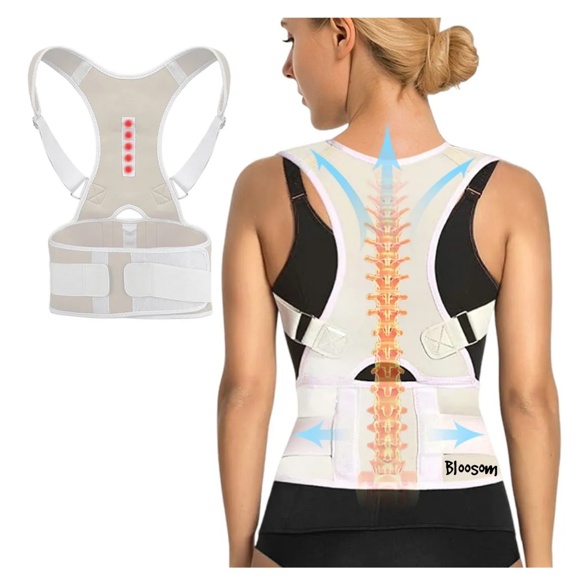 Corrector De Postura Con Imanes Soporte Lumbar Oferta M Beige image number null