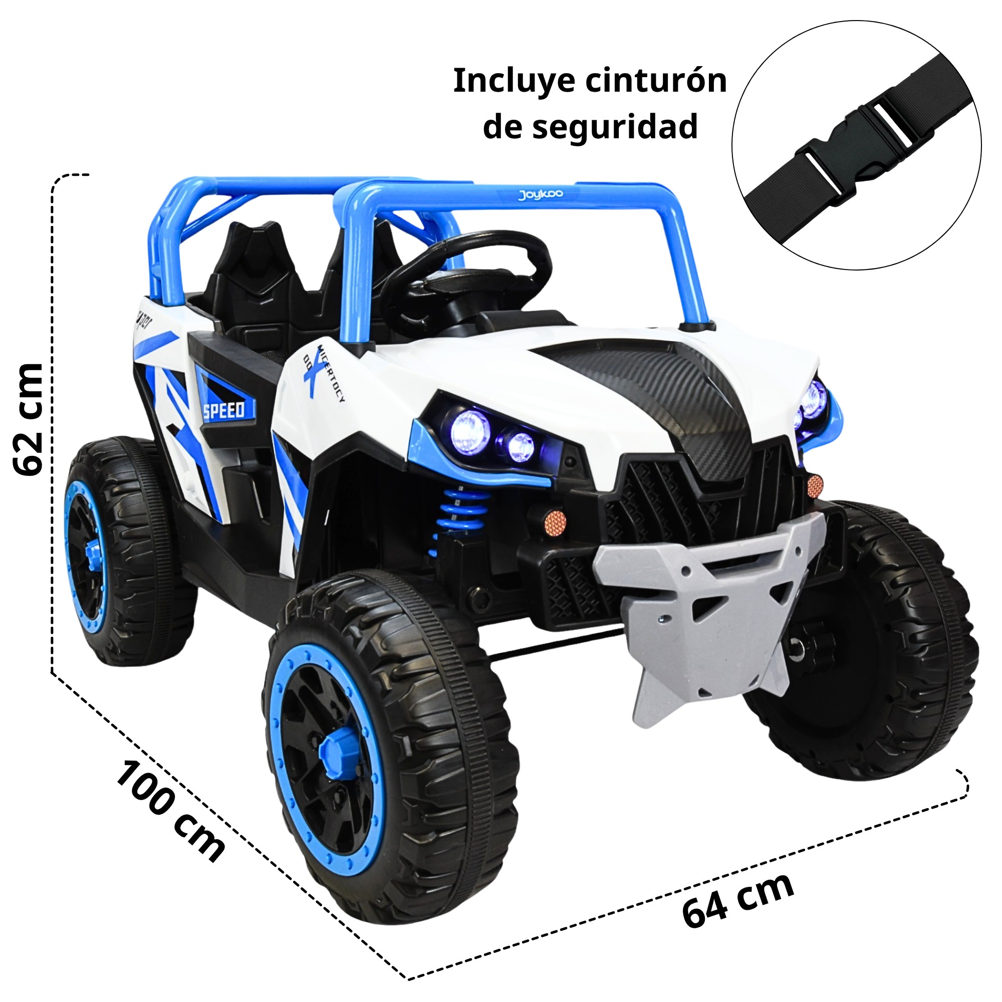 Montable El&eacute;ctrico para Ni&ntilde;os 4x4 Luz Sonido Bluetooth Control Remoto 12v - Azul image number null