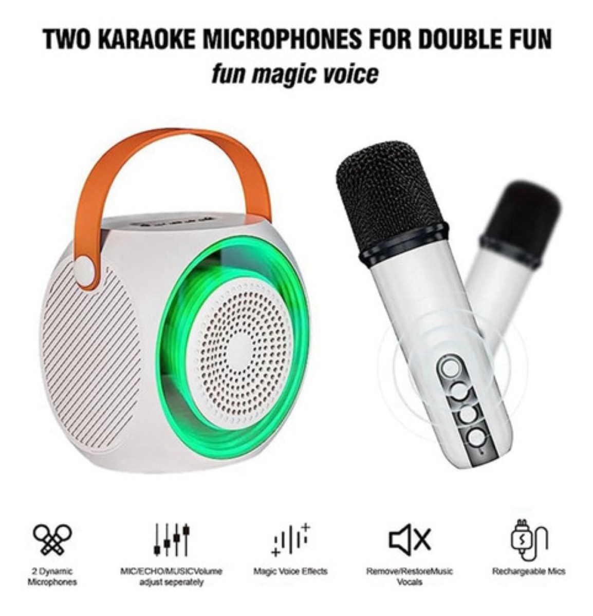 "Bocina Altavoz Inal&aacute;mbrico Port&aacute;ti Con De Karaoke Bluetooth negro " image number null