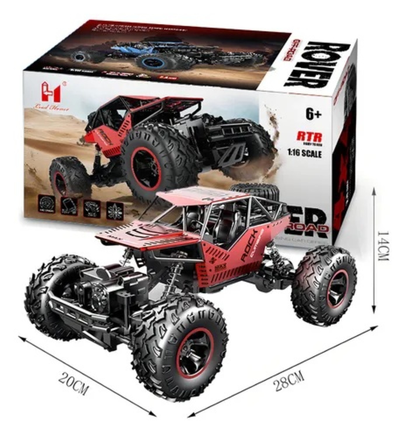Juguete Coche a Control Remoto 4x4 rojo image number null