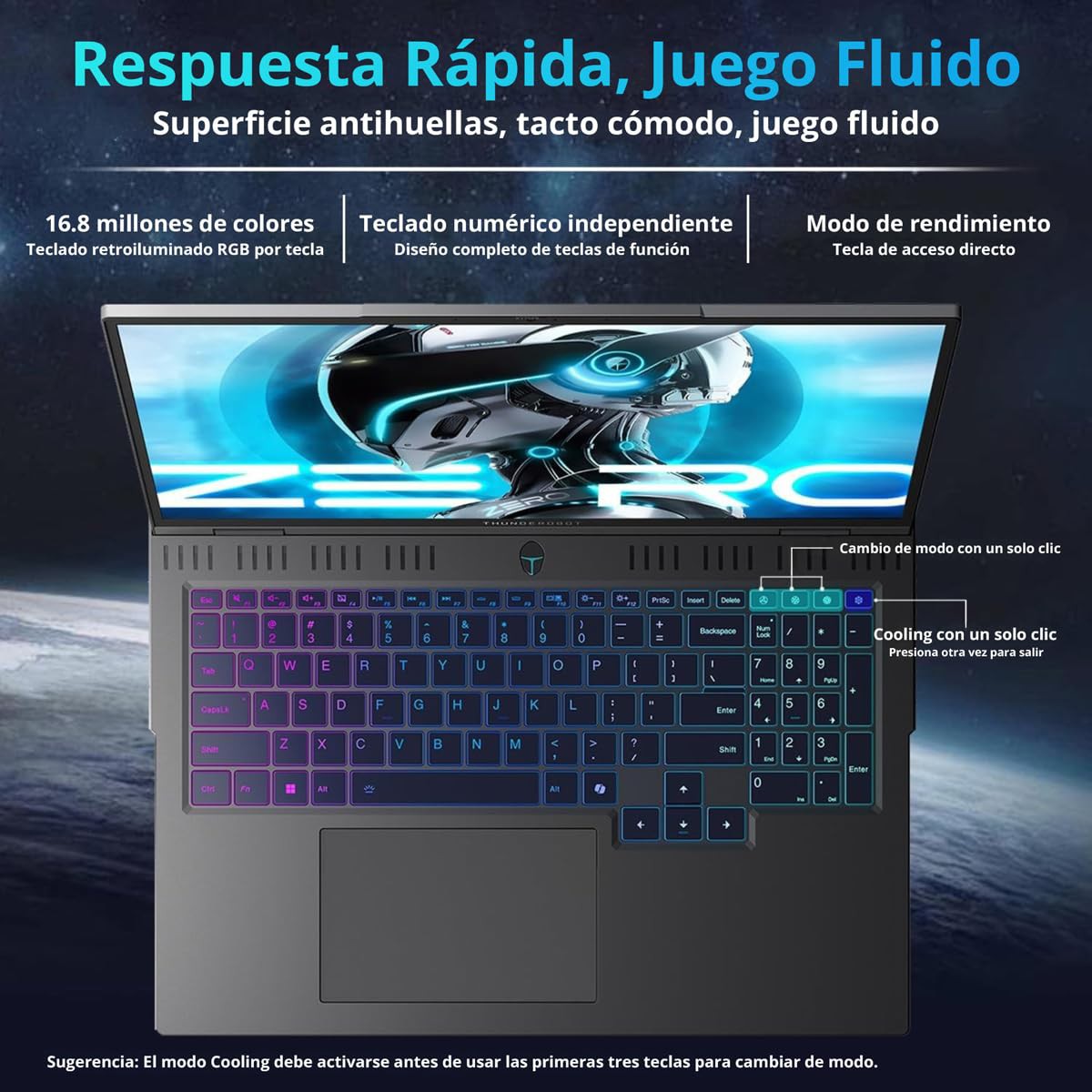 Laptop Gamer Thunderobot Zero 18 Pro 5080 18" QHD+ 240 Hz 32 GB de RAM image number null