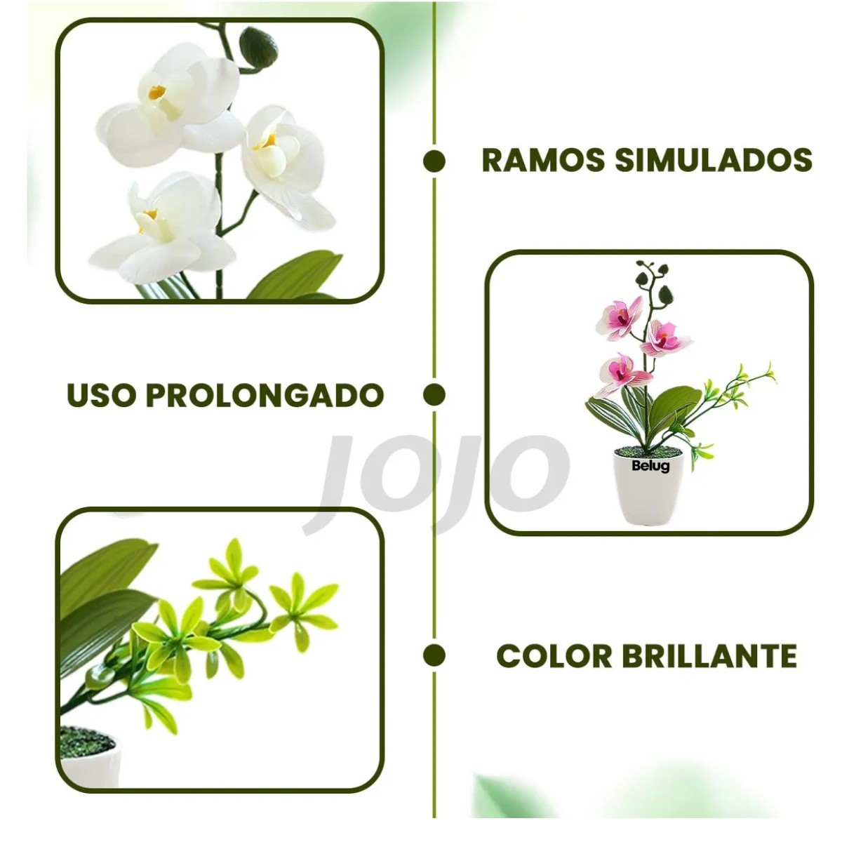 4pzs Arreglo Orqu&iacute;deas Artificiales Decoraci&oacute;n Con Macetas image number null