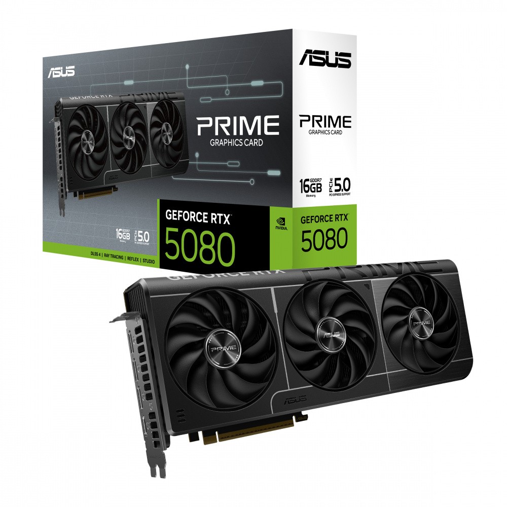 Tarjeta de Video ASUS NVIDIA GeForce RTX 5080 PRIME, 16GB 256-bit GDDR7, PCI Express 5.0 image number null