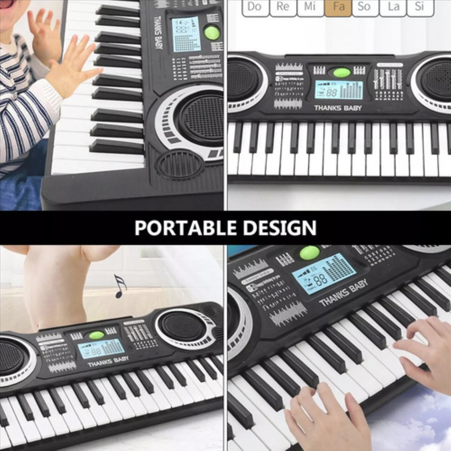 Piano Electr&oacute;nico Con Mini Teclado De 37 Teclas Negro image number null