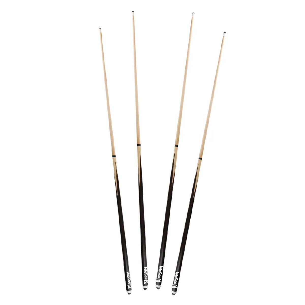 4 Tacos De Billar Desarmable De Maple Profesional Snooker Negro/ caf&eacute; image number null