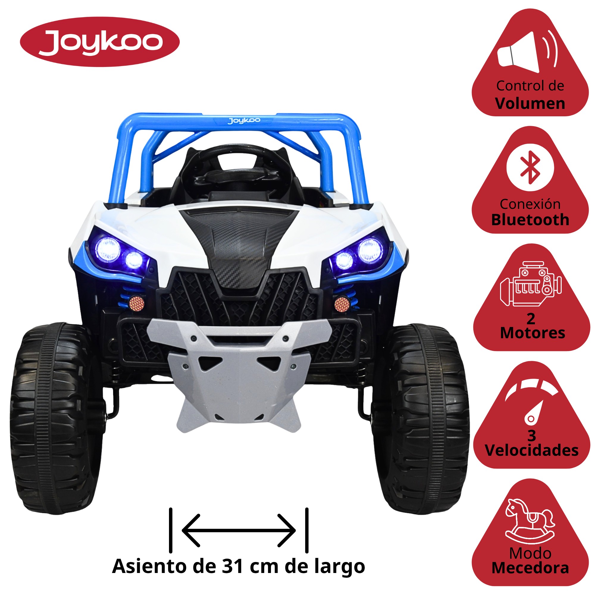 Montable El&eacute;ctrico para Ni&ntilde;os 4x4 Luz Sonido Bluetooth Control Remoto 12v - Azul image number null