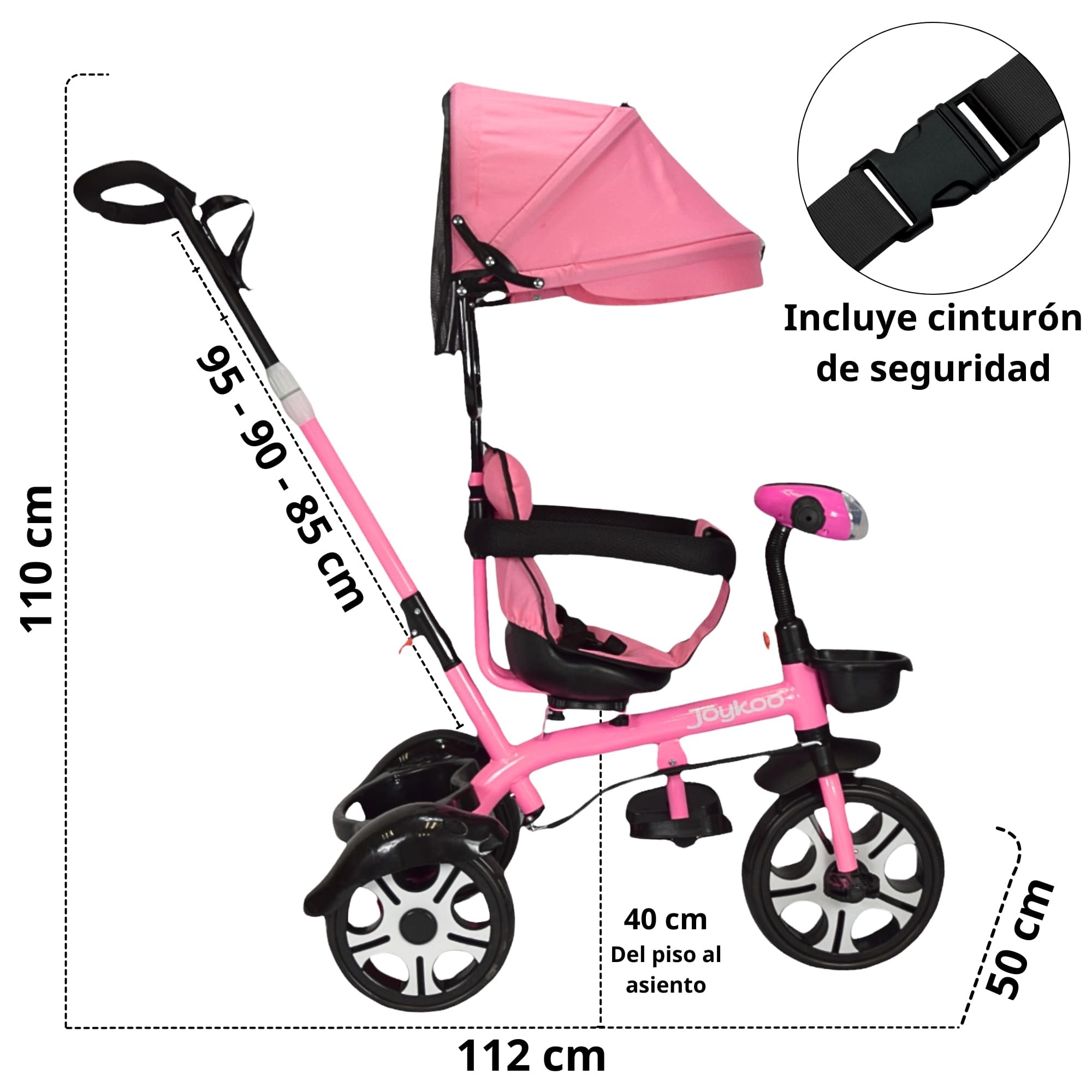 Triciclo para Ni&ntilde;os Evolutivo Asiento Giratorio 360 Luz Sonido - ROSA image number null