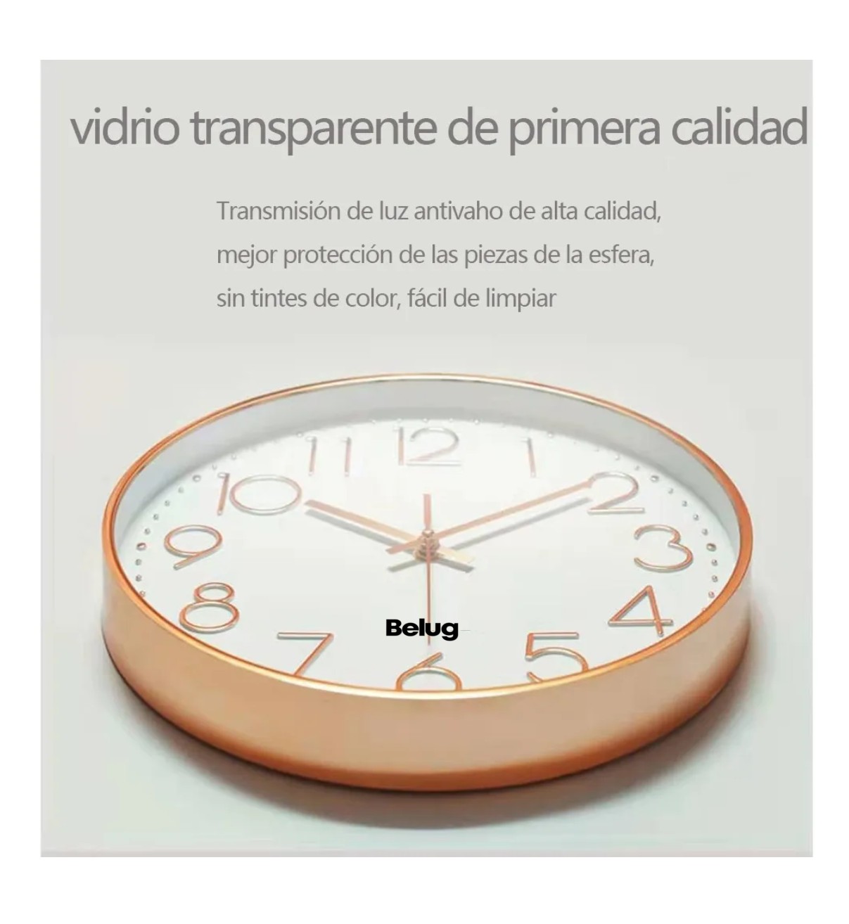 Reloj De Pared Silencioso De Dise&ntilde;o Moderno De 12 Pulgadas Belug image number null