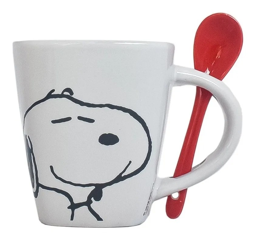 Taza Para Cafe C/cuchara Snoopy Peanuts Ceramica 440ml image number null
