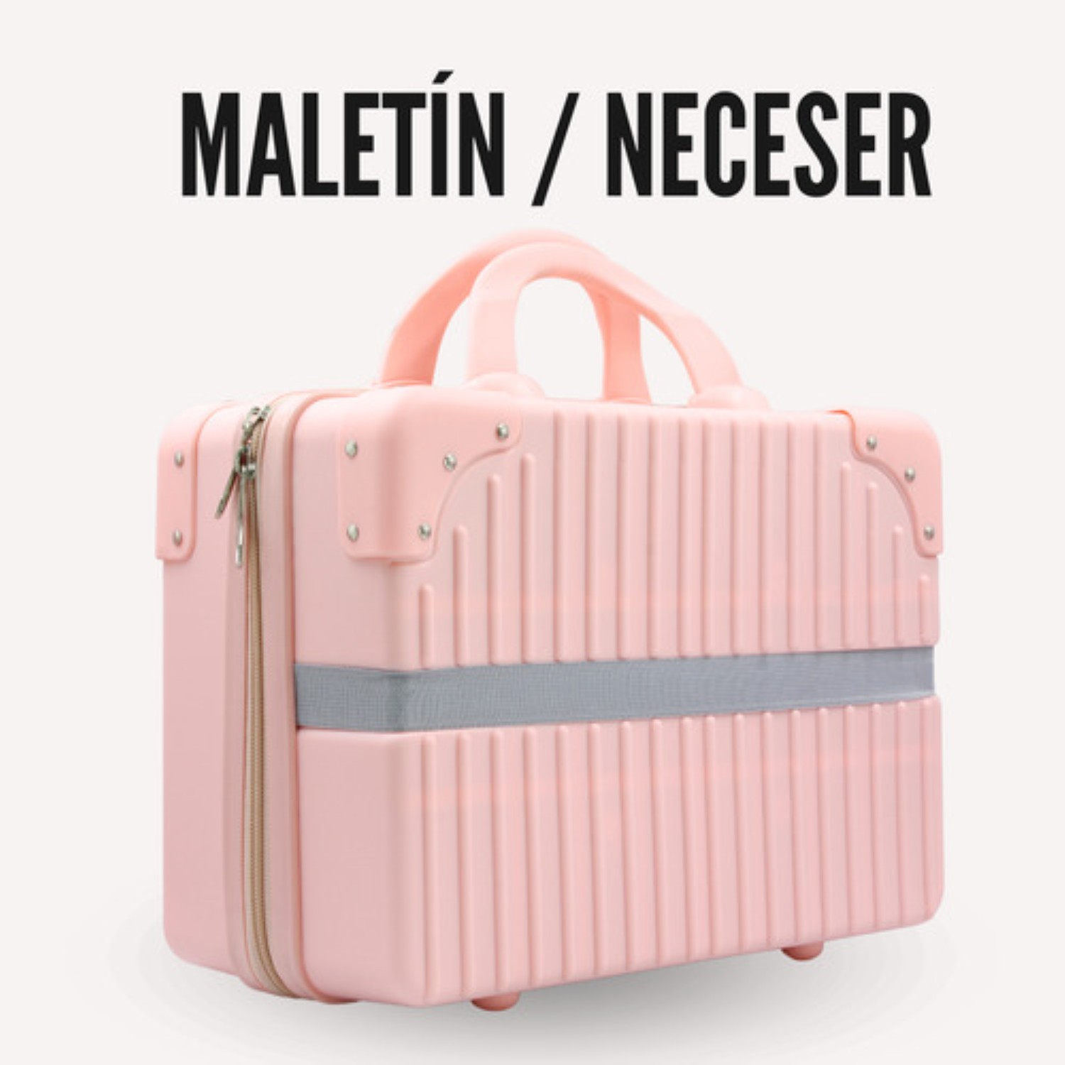 Cosmetiquera Neceser Profesional 30cm Malet&iacute;n Maquillaje Rosa image number null