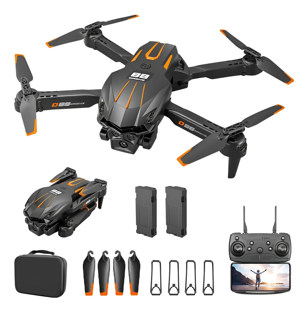 Drone Mini Ourlife D88 Negro Hover Autom&aacute;tico Con 2 Bater&iacute;as image number null