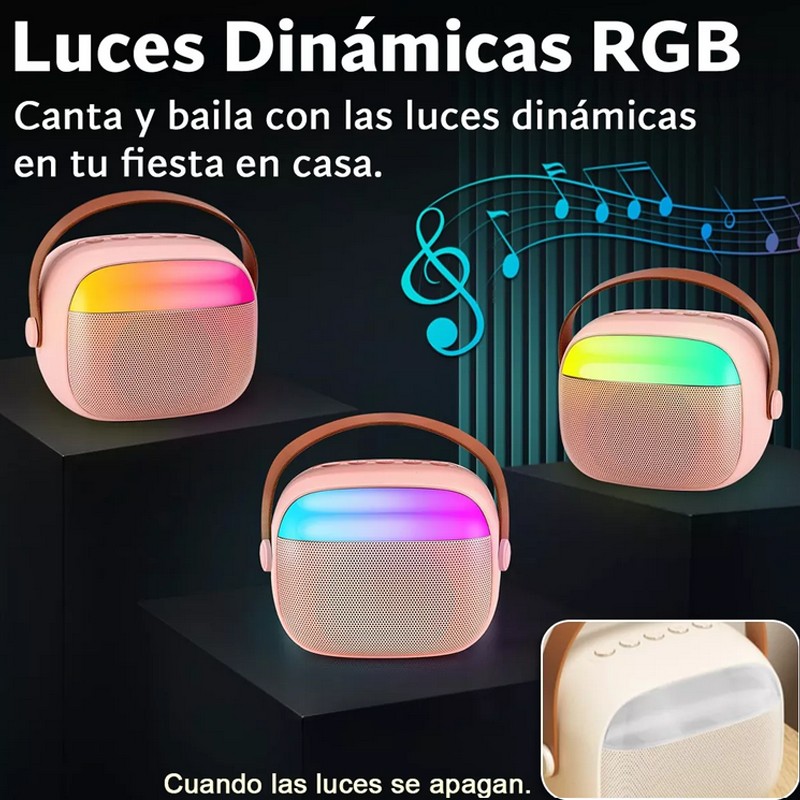 Karaoke Para Ni&ntilde;os Con 2 Micr&oacute;fonos Inal&aacute;mbricos Y Bocina image number null