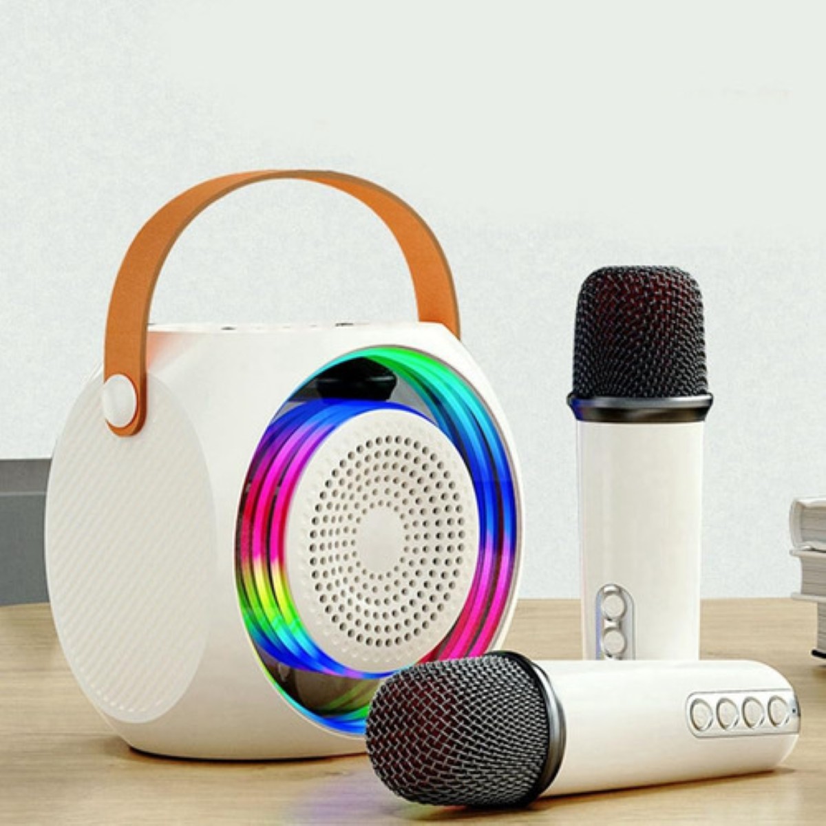 "Bocina Altavoz Inal&aacute;mbrico Port&aacute;ti Con De Karaoke Bluetooth negro " image number null