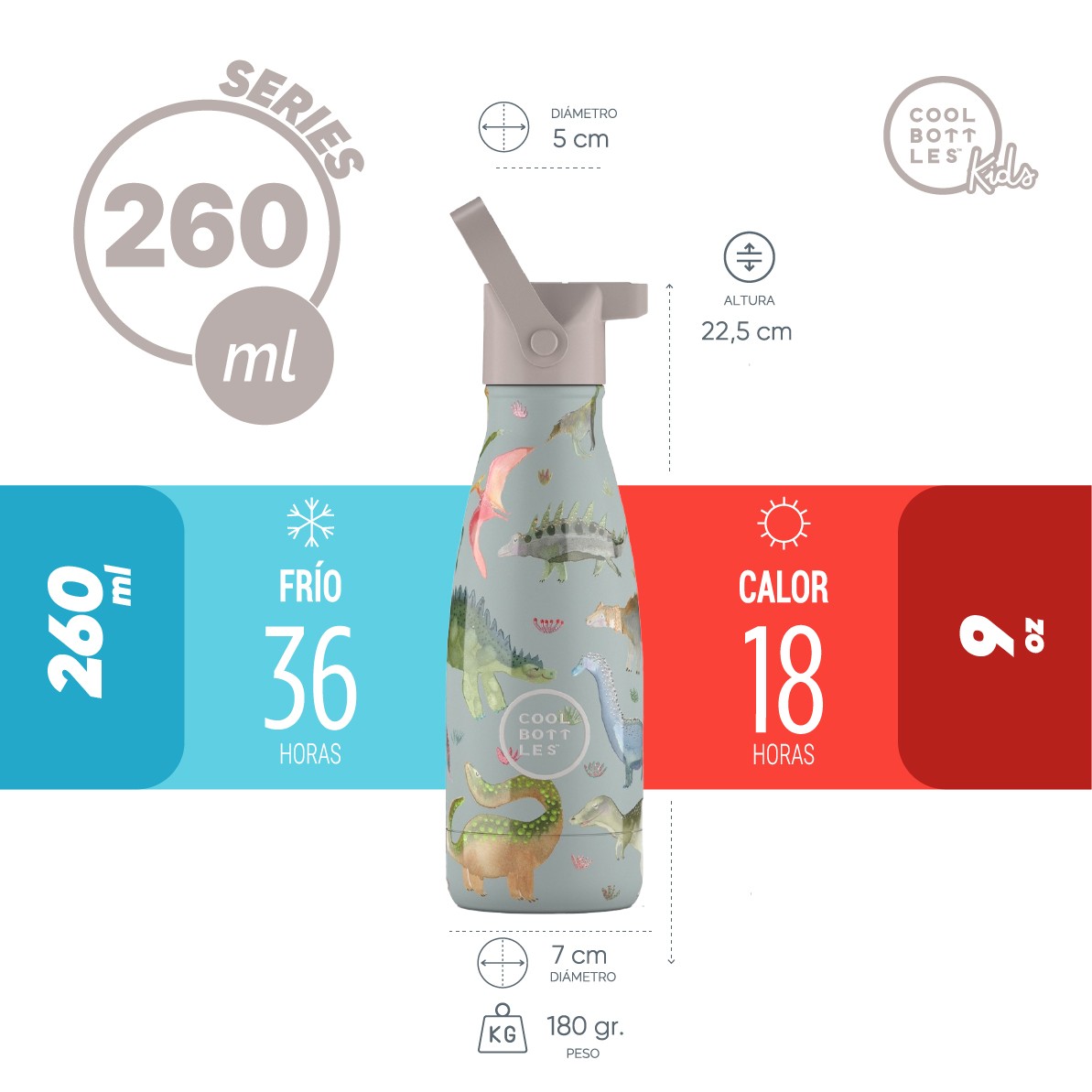 Cool Bottles Botella Termo Infantil Dinos Planet 260ml image number null