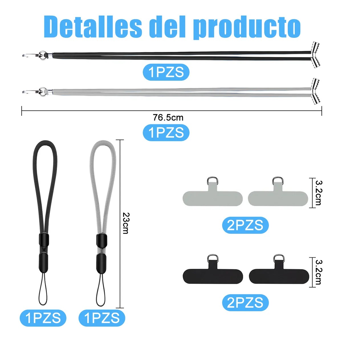 Kit 8pzs Colgantes Y Correas Celular Cuerpo Moda Ajustable image number null