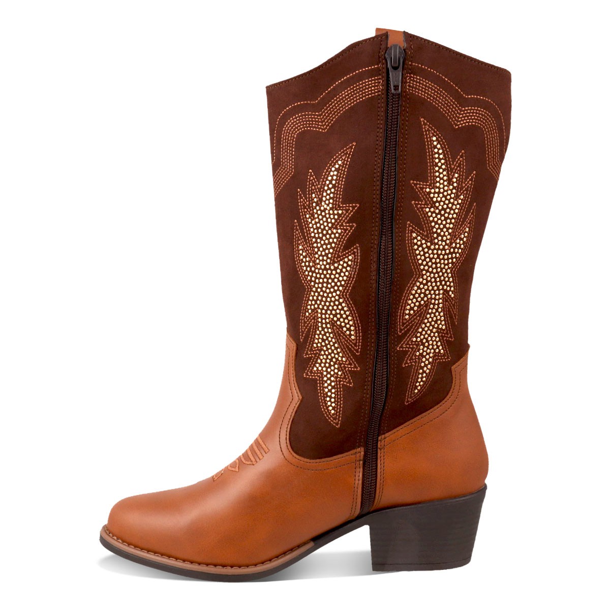 Bota Vaquera para Dama Dominiq Mod. 21151 Bordado y Estoperoles image number null
