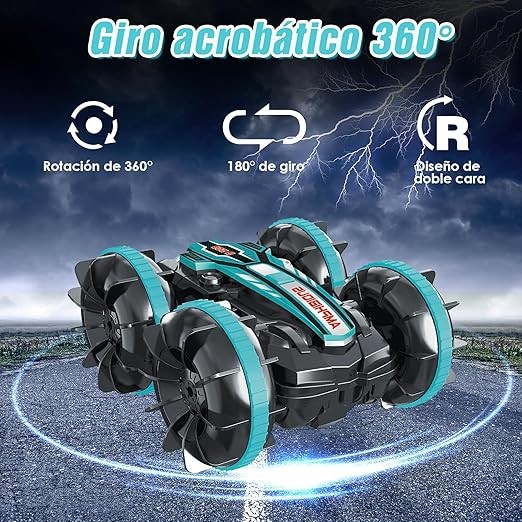 RUIAO Carro de Control Remoto, Coche Control Remoto,2.4GHz,Coche de Control Remoto Rotaci&oacute;n de 360&deg;, Regalos de Juguetes para Ni&ntilde;os 4-12 A&ntilde;os（Verde）. image number null
