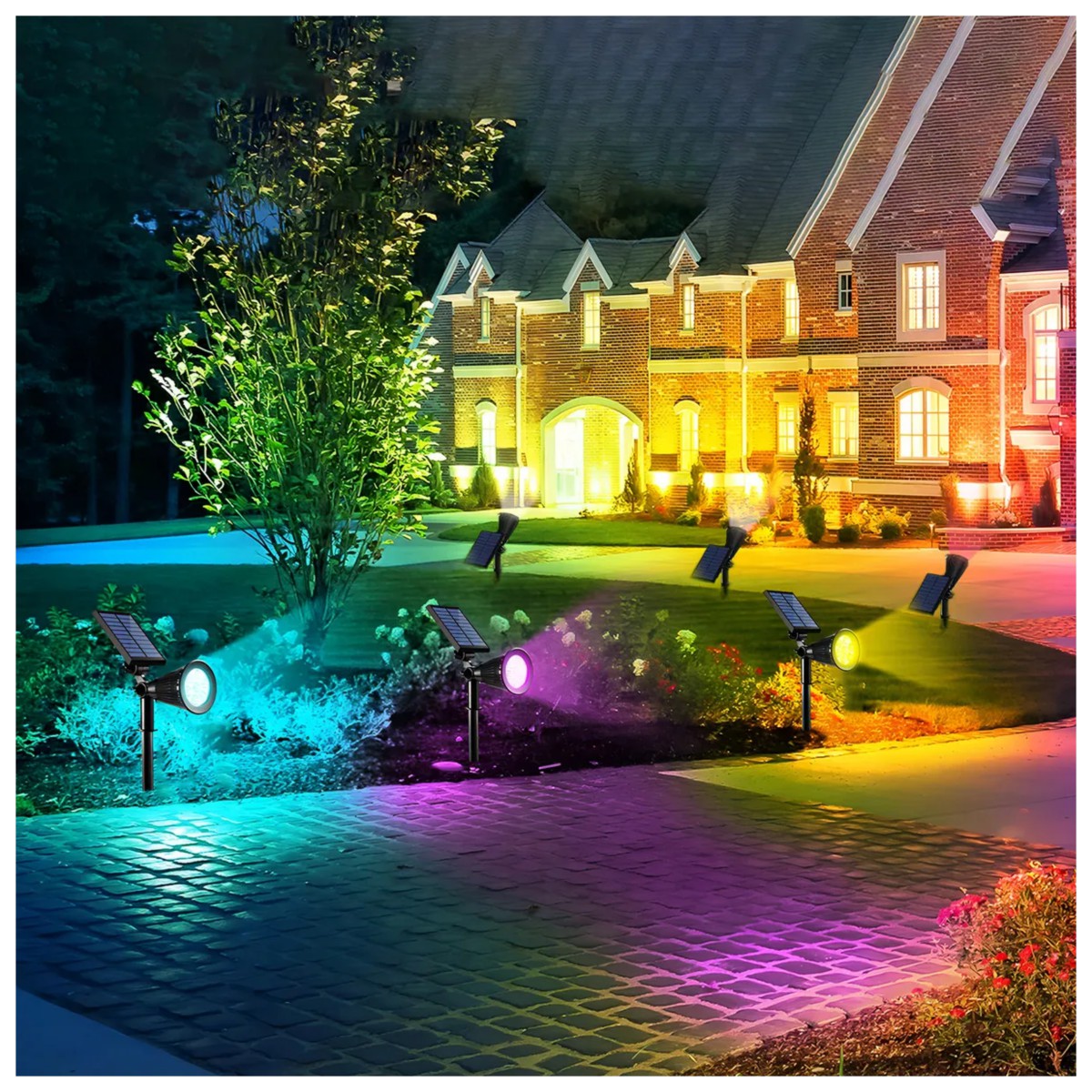 L&aacute;mpara Solar Para Jard&iacute;n Luz Decoraci&oacute;n 6v Multicolor Negro image number null