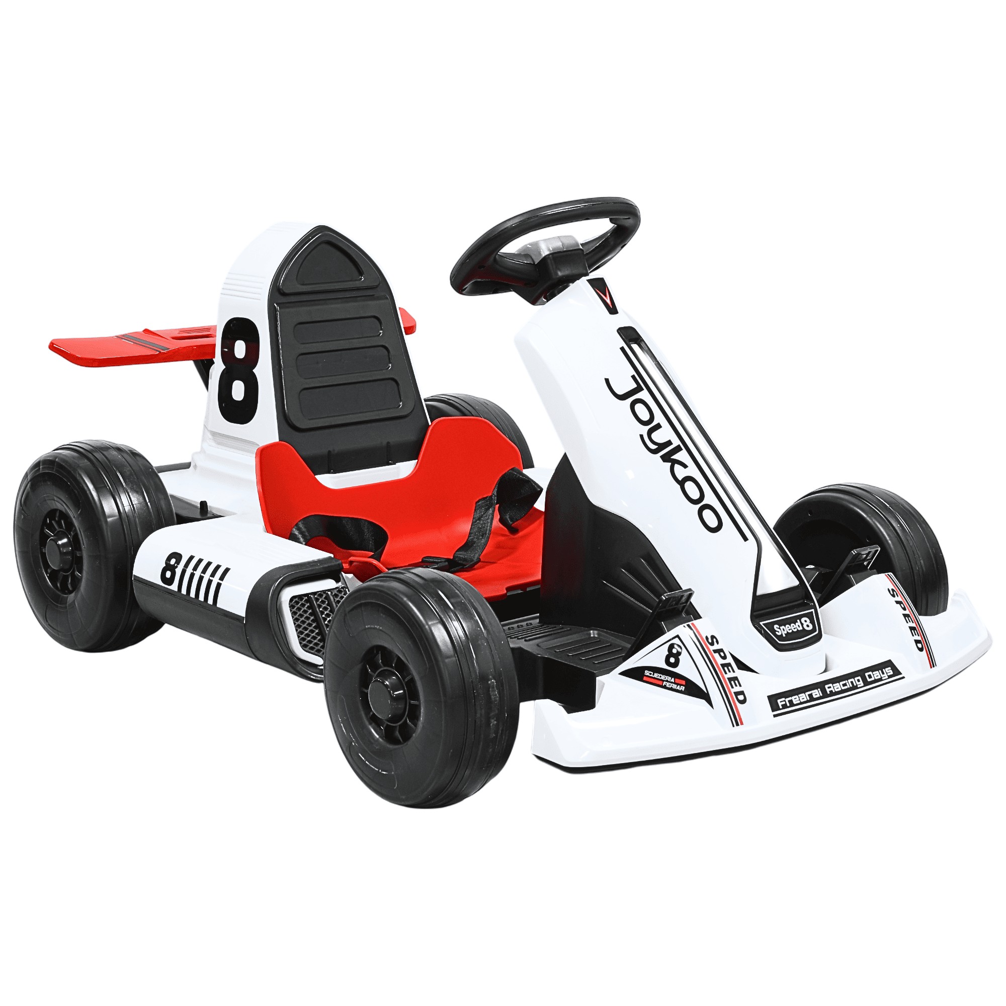 Montable El&eacute;ctrico Go Kart para Ni&ntilde;os Largo Ajustable Control Remoto Bater&iacute;a Recargable 12V Luces Sonido BluetoothBlanco image number null