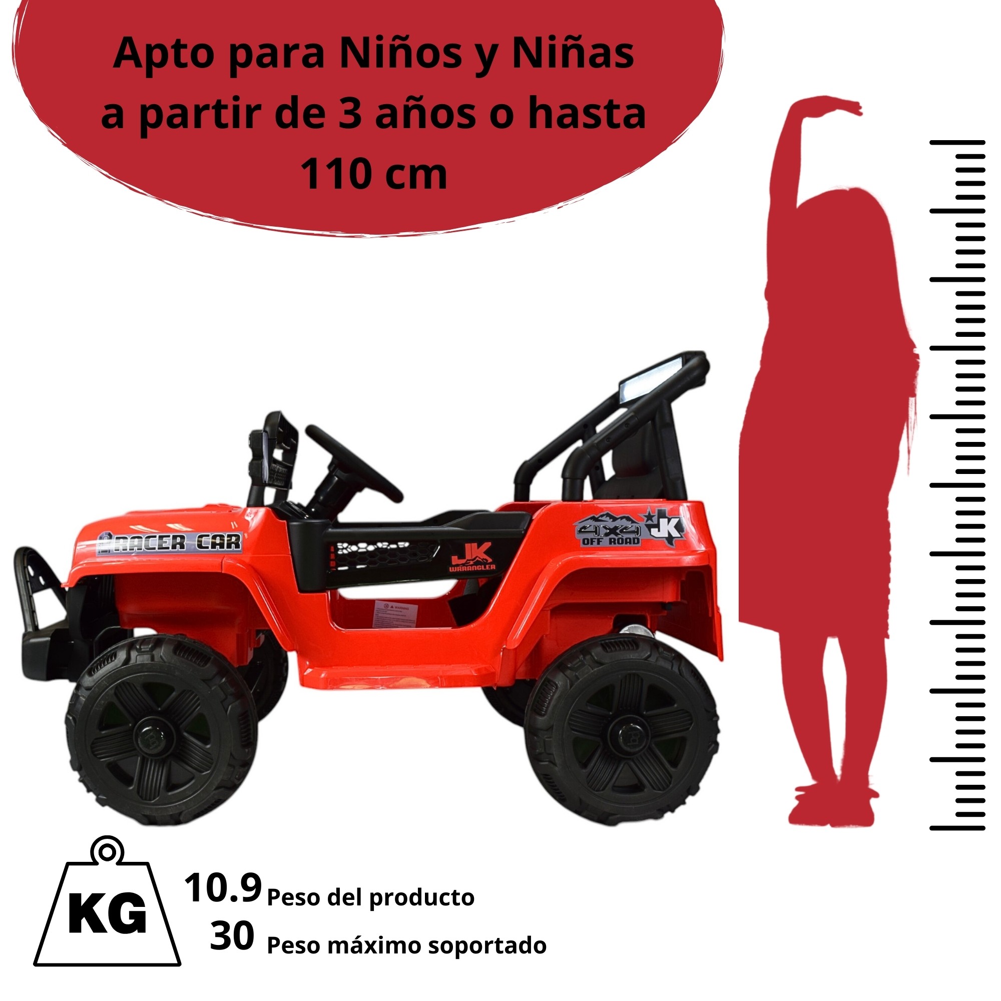 Camioneta Montable Electrica para Ni&ntilde;os Control Remoto 12v - ROJO image number null