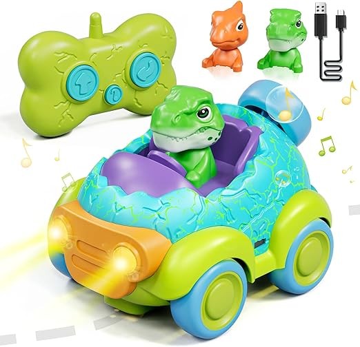 Lehoo Castle Carro Control Remoto, RC Car Dinosaurio, Coche de Control Remoto, Coche de Juguete con M&uacute;sica y Sonido de Juguete, Juguetes de Coche para 3 4 5 a&ntilde;os image number null