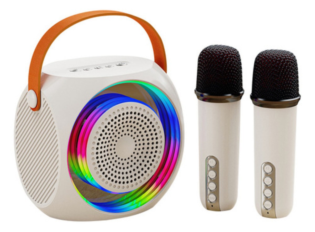 "Bocina Altavoz Inal&aacute;mbrico Port&aacute;ti Con De Karaoke Bluetooth negro " image number null