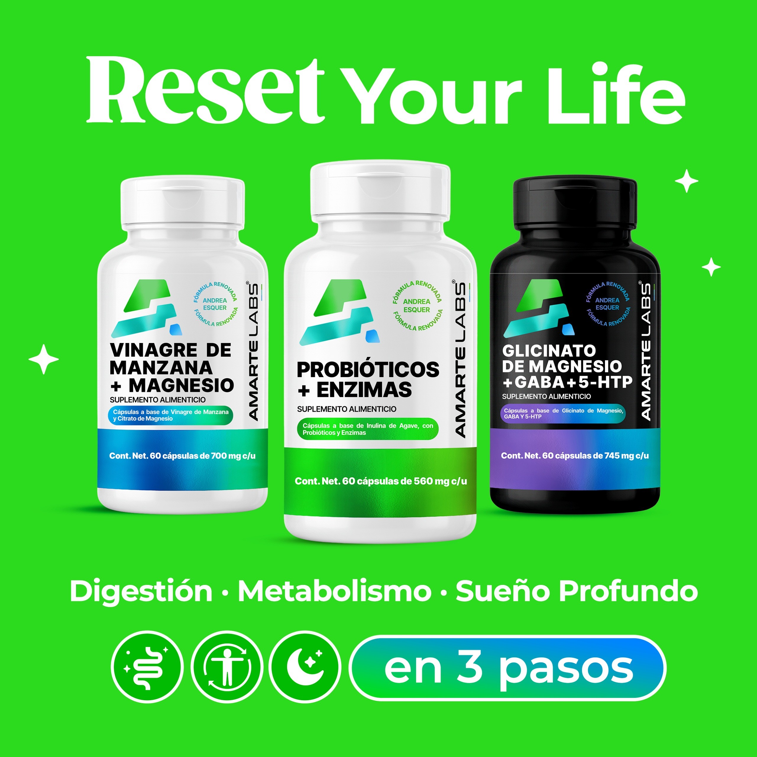 Amarte Labs Probi&oacute;ticos Enzimas Digestivas Salud Intestinal image number null