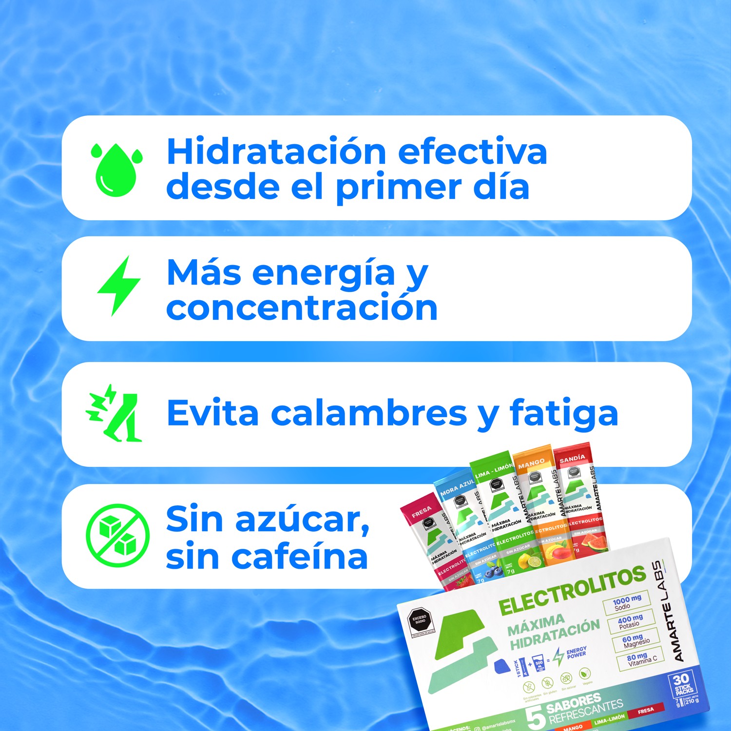 Amarte Labs Electrolitos En Polvo Hidrataci&oacute;n R&aacute;pida 1000 Mg image number null