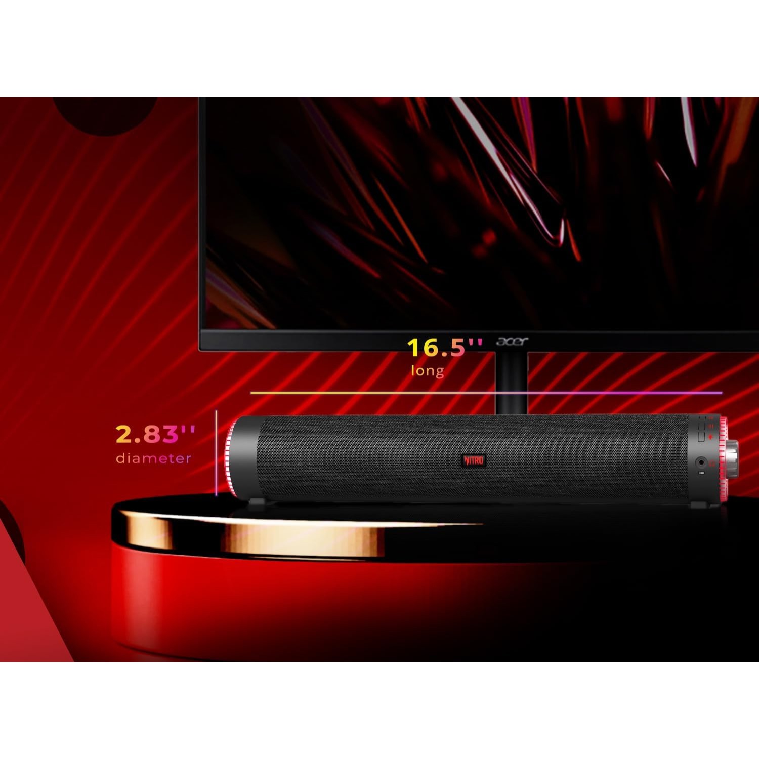 Barra de Sonido Gamer Acer Nitro Bluetooth USB RGB para PC Laptop Consolas image number null