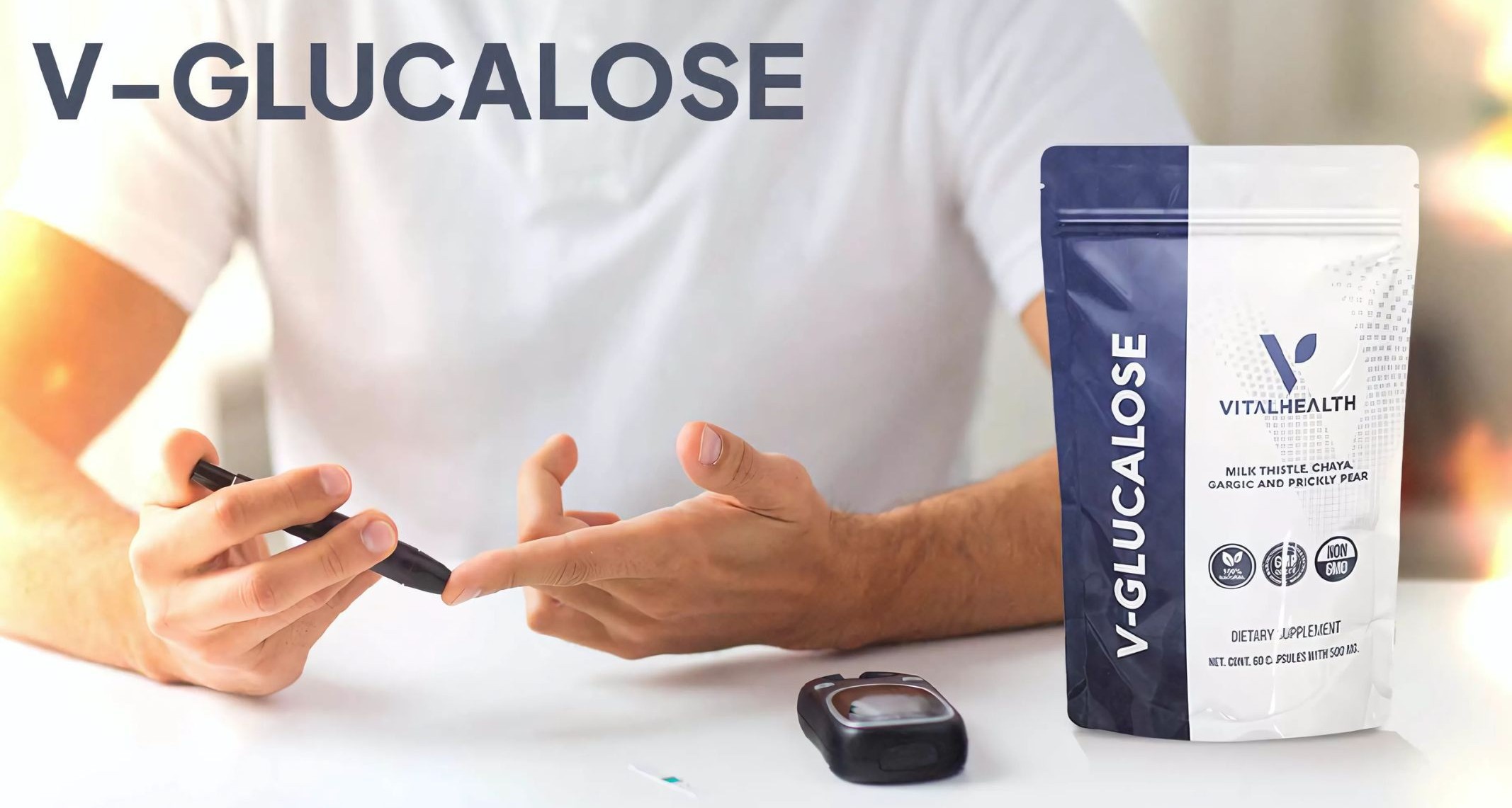 V-Glucalose VitalHealth 60 C&aacute;psulas | Control de az&uacute;car, insulina y metabolismo | Suplemento natural 100% natural NoGMO. image number null