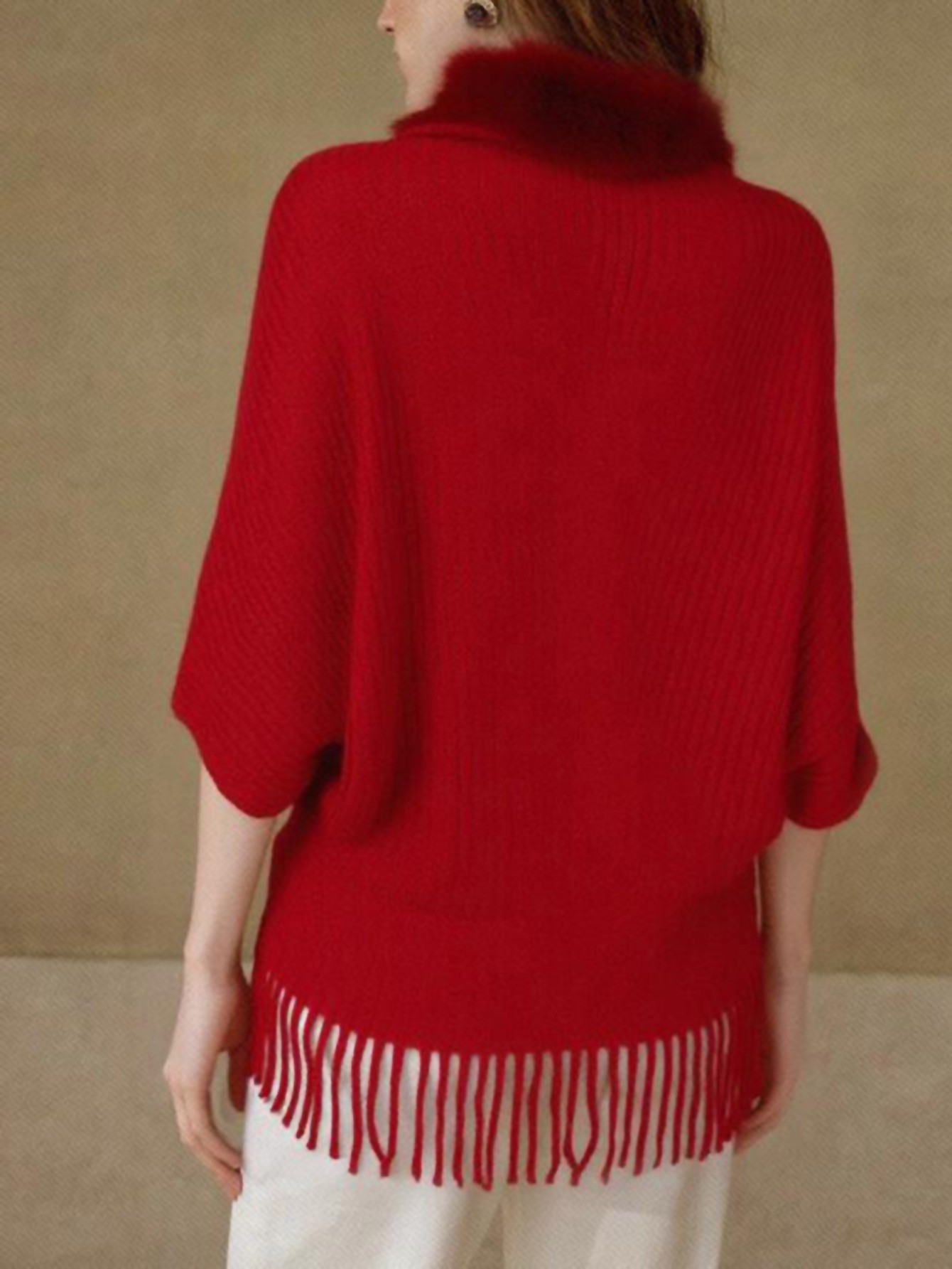 PAQUETE 6 PIEZAS CARDIGAN CON CUELLO DE PELUCHE Y FLECOS image number null