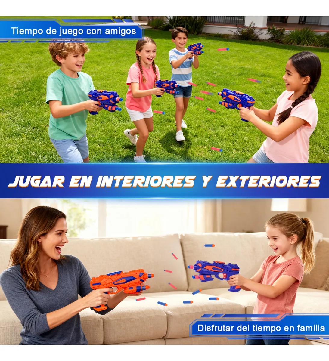 2 Pistolas de Juguete Tiro al Blanco y Lanzador con 60 Dardos de Espuma Blanda image number null