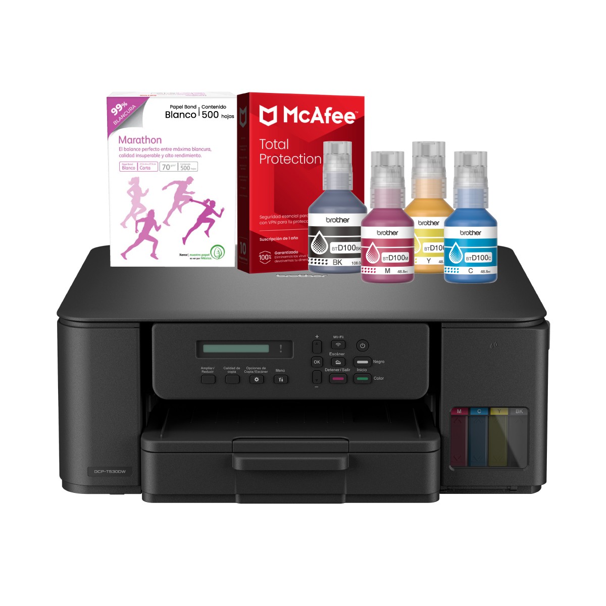 KIT MULTIFUNCIONAL BROTHER DCP-T530DW INKBENEFIT WIFI DUPLEX + KIT DE TINTA + PAPEL + ANTIVIRUS image number null