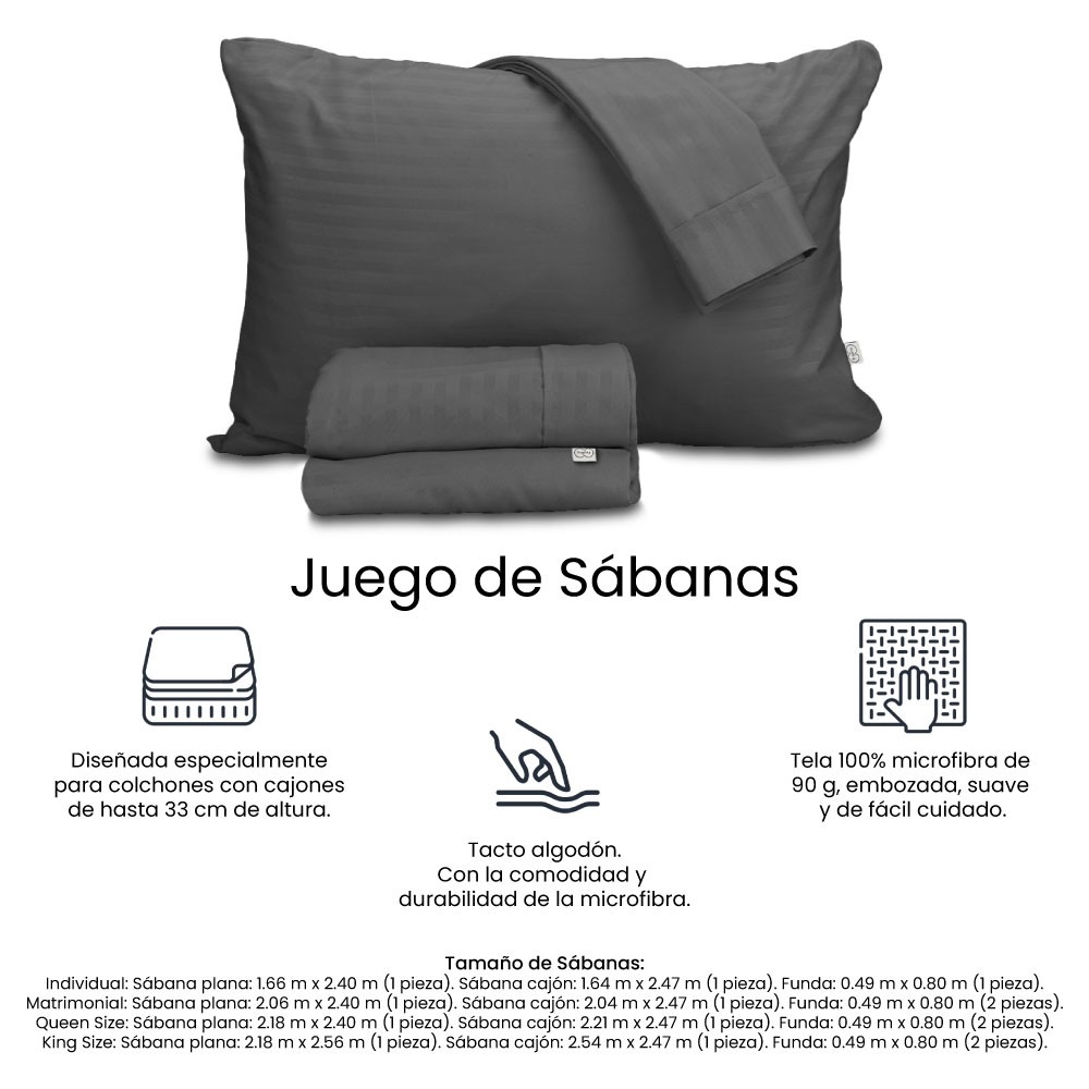 S&aacute;banas King Size Trinity Gris Oxford image number null