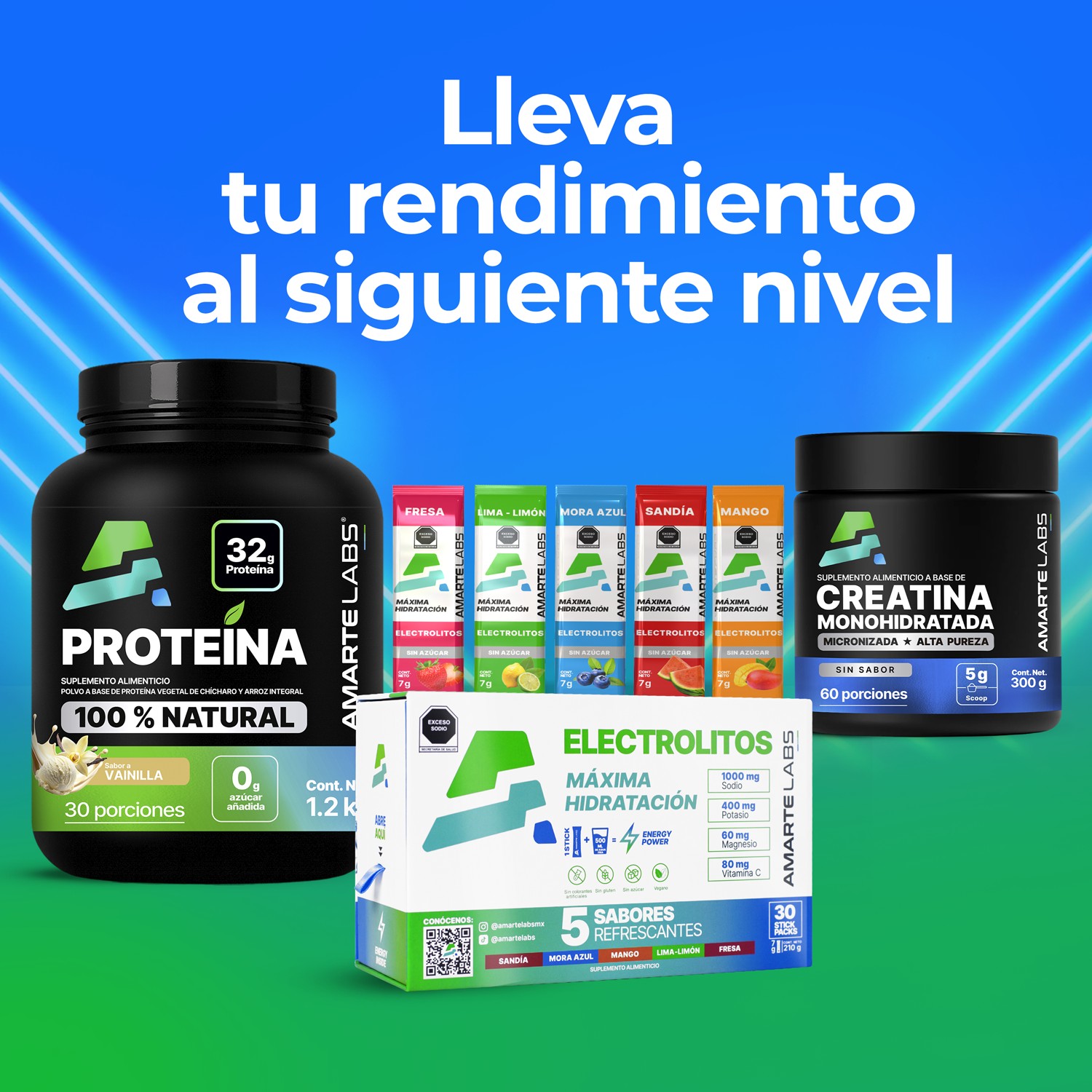 Amarte Labs Electrolitos En Polvo Hidrataci&oacute;n R&aacute;pida 1000 Mg image number null