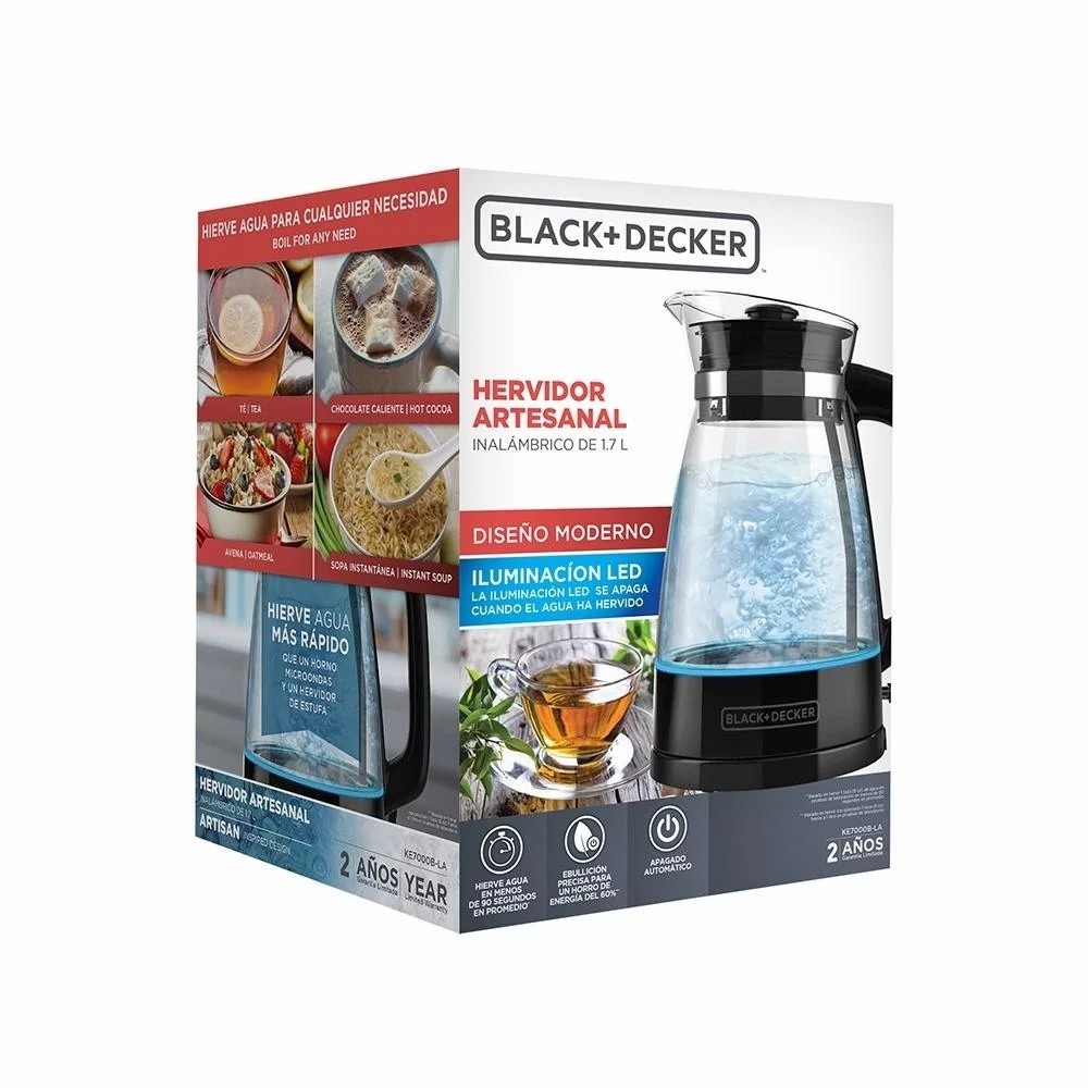 HERVIDOR ARTESANAL B&D C/LED 1.7 L NEGRO MODELO KE7000B-LA image number null
