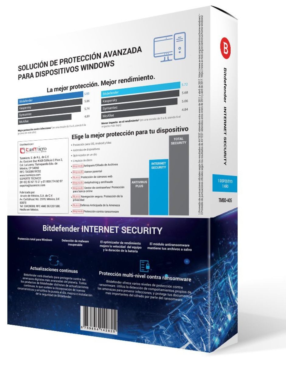 Antivirus Bitdefender 1 Licencia 1 A&ntilde;o image number null