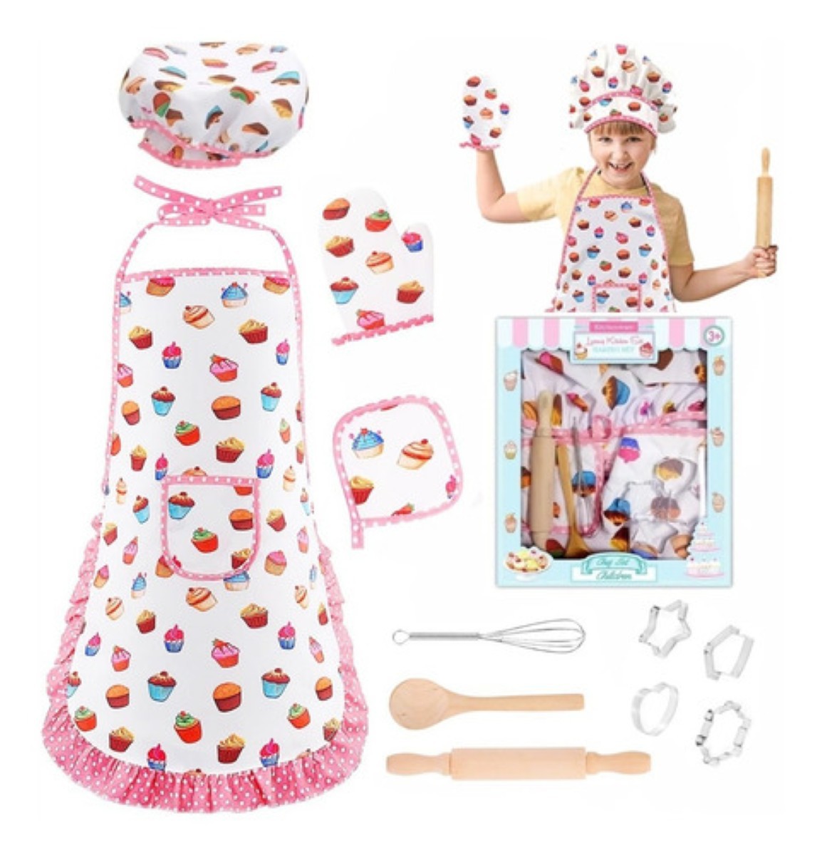 Kit De Juguetes De Cocina Para Ni&ntilde;os 11pz Blanco/Pastelillo image number null