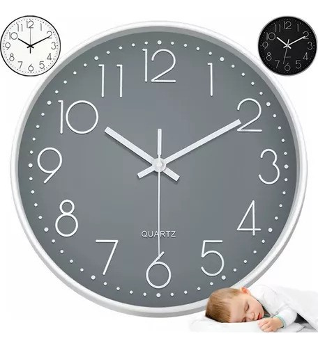 Reloj De Pared 30 cm Moderno Cuarzo Silencioso Dormitorio Y Sal&oacute;n. image number null
