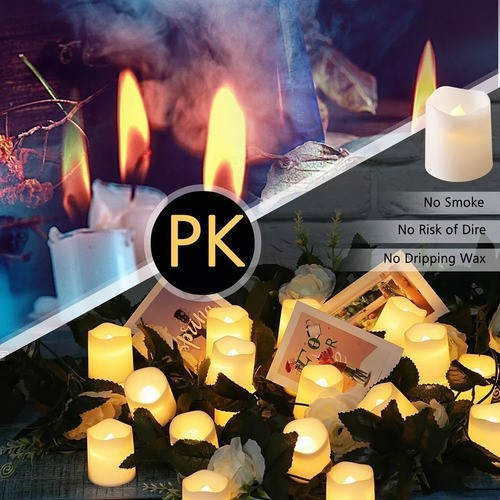 24 Velas Led Sin Llama Electr&oacute;nicas Para Decorar Boda Fiesta image number null