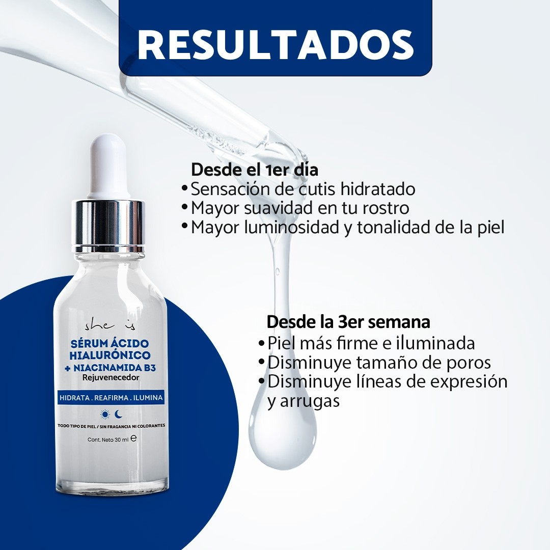 Serum Antiedad Doble &Aacute;cido Hialur&oacute;nico + Niacinamida B3, She is skincare image number null