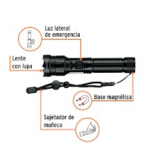 Linterna LED recargable c/luz de emergencia, 410 lm, Truper-LINAR-410 image number null