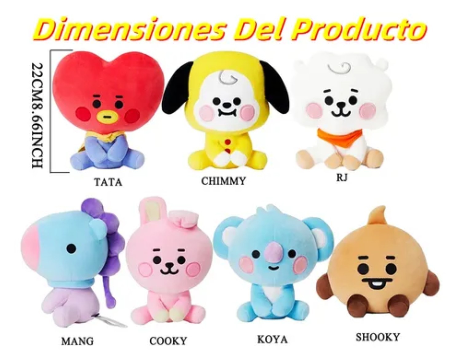 Kit 9pcs Peluche Mu&ntilde;ecos Colores image number null
